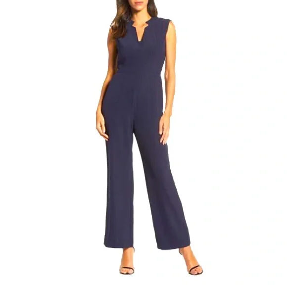 Tahari Pants Jumpsuits Tahari Sleeveless Crepe Jumpsuit